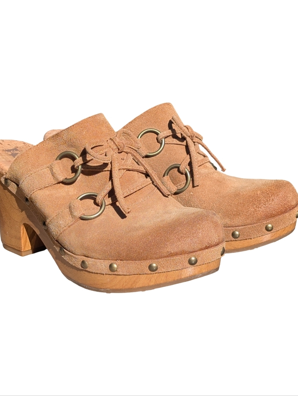 KORKS Woodley Suede Platform Mule Clogs Size 8 - Picture 4 of 10
